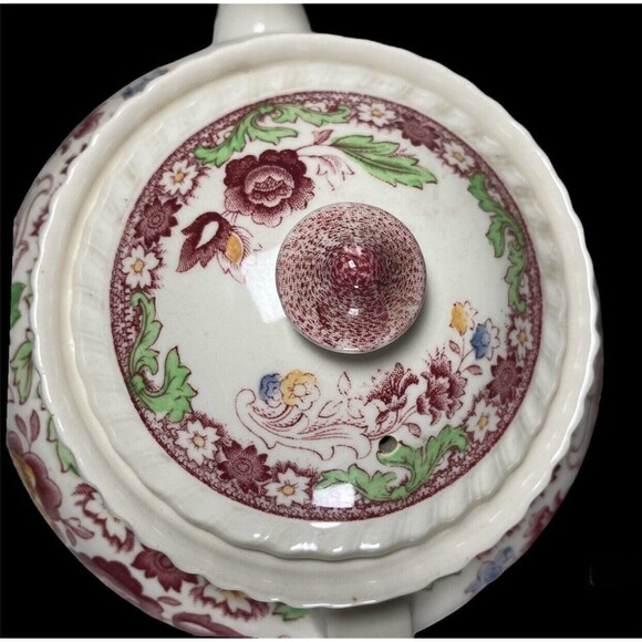 Johnson Brothers Winchester Teapot & Lid Pink (Rope Edge) England Floral 5 Cup - Picture 9 of 16